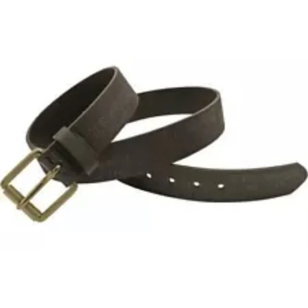 True Religion Men's‎ Brown Leather All Over Embossed Logo Adjustable Belt New 40